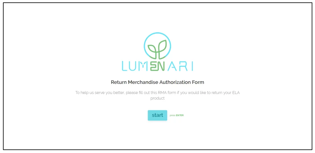Lumenari RMA form