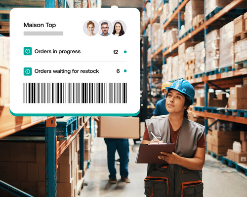 Women in a warehouse using Returns Management Tracking software from ReturnLogic.